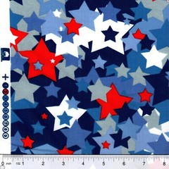 All Stars red white blue gray 100% Cotton Fabric 1/4 yard