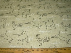 10 YDS P K LIFESTYLES DOG HAPPY ANIMAL WRITING COTTON UPHOLSTERY FABRIC FOR LESS