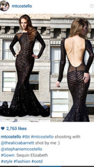 Blush Geometric Sequin Fabric on Mesh 2 Way Stretch “BombShell Sequins”