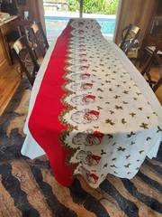 VIntage 50s Christmas Border Print Santa Claus 8 yards 34 W Extremely Rare MCM