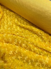 Ruth YELLOW Cuddle Minky Rosette Soft Faux Fur Fabric by the Yard – 10083