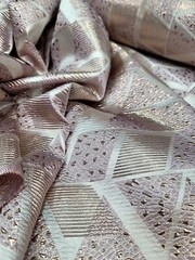 PINK ROSE GOLD Triangle Brocade Fabric Sold By The Yard Textured Metallic Fabric