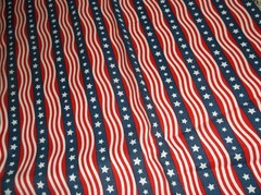 PATRIOTIC RED WHITE BLUE fabric 42 x 72 inches stripe print