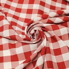 60″ Wide Checkered Gingham Buffalo Check Polyester Poplin Fabric – Red and Wh…