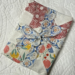 Vintage Star Pattern Quilt Top Piece Feedsack Style 19×22″ H