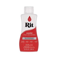 Liquid Fabric Dye Scarlet 8oz for Cotton Linen Silk Wool Nylon Bright Color