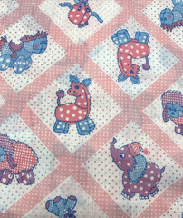 Pink Animals Nursery Polka Dot Children’s Theme Cotton Fabric BTHalfY 345