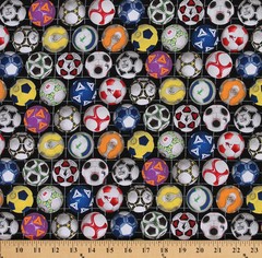 Cotton Sports Soccer Balls Ball Multi Color Cotton Fabric Print by Yard D662.39
