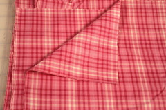 3 1/2 Yds Pink Woven Plaid Cotton Blend Fabric