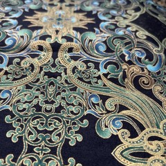 Paula Nadelstern Opulence Benartex Black Gold Turquoise Cotton Quilting Fabric