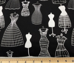 MICHAEL MILLER FABRICS – DRESS FORMS #3035-BLACK- BY THE YARD