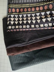 Mixed Fabric & Vinyl Bundle – Printed Rayon, Moleskin, Stretch Lining + Textured