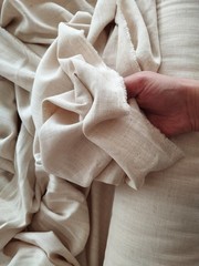 Natural Oatmeal Linen Fabric by yard 6.7Oz Soft Organic Blend —Sewing,Clothing