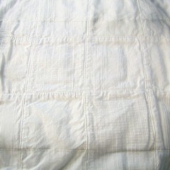 2 Large 28″ x 20″ White Quilt Block Cotton Fabric Pieces