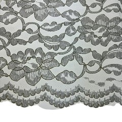 Vintage Elegant Black Silver Metallic Lace Fabric Yard Clothing DIY Wedding