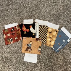 6 Farm Quilt Fabrics Mix Remnants Farm Cow Chicken Pig Craft COTTON Cottagecore