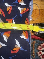 1940’s Blue/Red/Orange Viscose Rayon Fabric. 3.5 Yards.