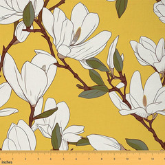 Magnolia Flannel Fabric by the Yard Floral Soft Not Stretchy Fabric for Kids DIY