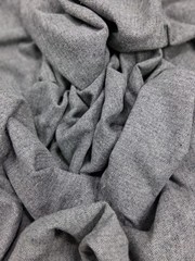 Vtg Gray Herringbone Fabric Wool Cotton Blend 3 Yards x 48″ Soft Suiting Apparel