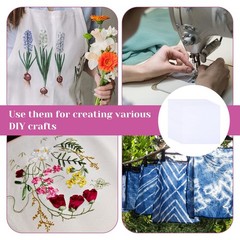 20 Pcs Embroidery Fabric, 10×10 Inch Pre-Cut White Cotton Fabric Squares, Qui…
