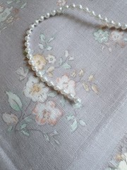 10 yds (6.5”w) morandi purple vintage floral db. gauze cotton fabric 260458 A02