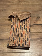 Mimos Cork Portugal Fish Craft Fabric Button Up Sleeve Piece