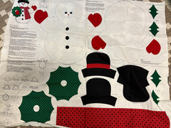 Cut And Sew Panel- JACK FROST SNOWMAN Door panel cut and sew