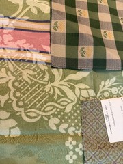 Lot of 3 shades of green print designs fabrics plaid quality floral samples