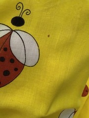 Vintage Ameritex Co. Light-Weight Cotton Fabric Bright Yellow Ladybugs 1.8 Yards