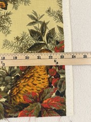 Vintage Fabric Scrap Birds Partridge Botanical Autumn Colors Rustic Traditional