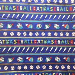 Cranston Print Schwartz Liebman Cotton Baseball Novelty Fabric BTY Primary BYD