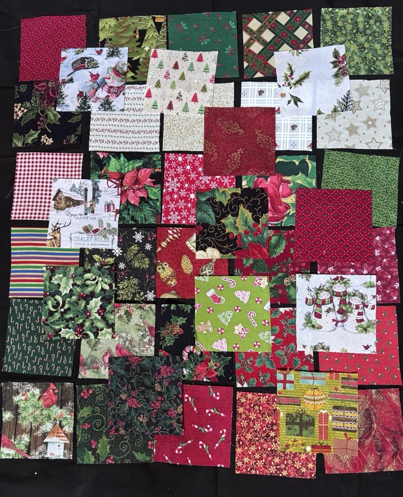 Christmas Charm Pack Fabric Squares,5X5 Inch Pre-Cut Quilting Bundle with Holida
