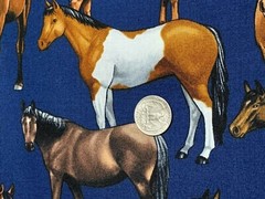 Fabric Horses Wild Mustangs on Navy Blue TIMELESS TREASURES Cotton 1/4 yard 8120