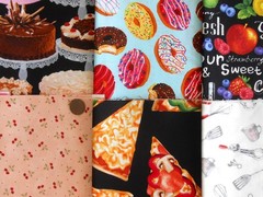 I SPY Pastry Chef Food Drink Fat/ Long Quarter 1/2 Yard Quilt Fabric Bundle Lot