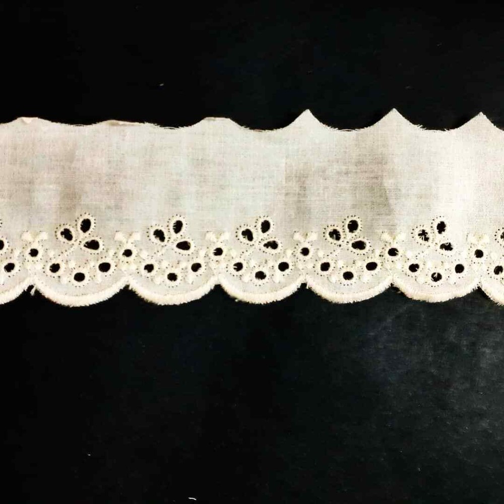 Cotton San Gallo Lace Ruffle Unique 7cm Sangallo 1050 Trimming