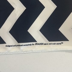 Blue White Chevron Canvas Upholstery Fabric by JoAnn 1 Yard