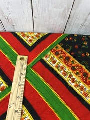 Fabric Polyester Cotton Blend Boho Red Green Floral 72×30 Unbranded Vintage
