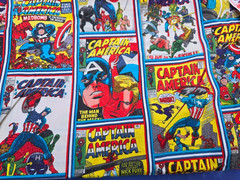 2013 Captain America Marvel Cotton Fabric 3 1/2 yards washed Eugene Textiles