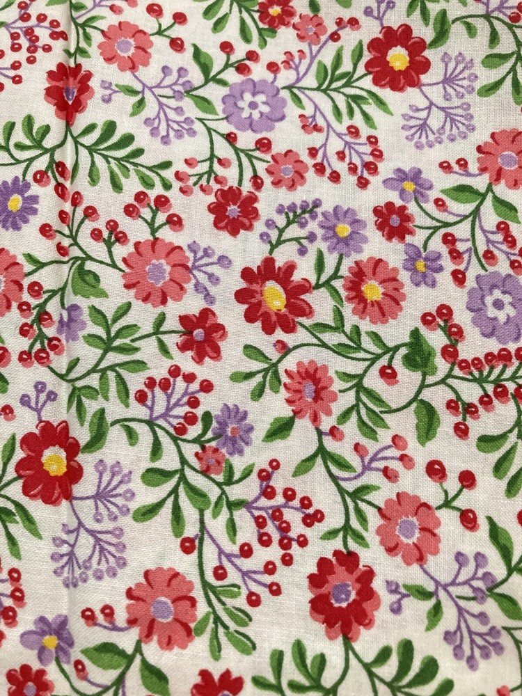 Fresh Flowers on White Sunday In the Park Piece O Cake P&B Textiles Fabric 1.3Y