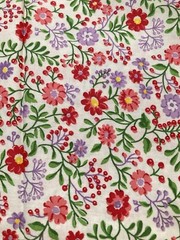 Fresh Flowers on White Sunday In the Park Piece O Cake P&B Textiles Fabric 1.3Y
