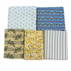 Vintage Floral & Cottage Print Fabric Remnants Lot of 5 Cotton Craft Quilting