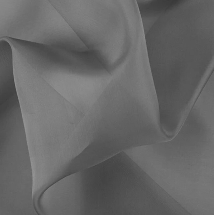GRAY 100% silk organza fabric 45” width Sold by the yard