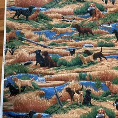 Cranston Print Works Fabric 2 Yards x 45″ By Joan Messmore – Hunting Dogs Ducks