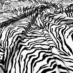 Black & White Animal Print Zebra Stretch Spandex Fabric 60″ by Yard for Swimwear