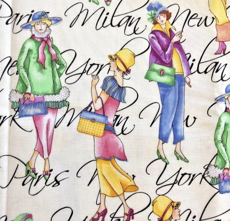 VTG 90`s FASHIONABLE LADIES NEW YORK MILAN PARIS by JOY HALL BTFE 22″x9″