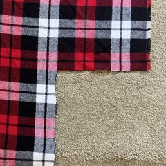 Black Red White Flannel Plaid Check Fabric Cotton 1.8 Yards