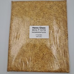 15 Yd Quilt Cotton Fabric Indigo, Off White, Gold Brushstrokes By Henry Glass
