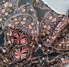 Star Fabrics Inc. Black Floral Sheer Polyester Chiffon Fabric 60×72″