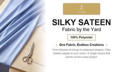 Silky Sateen Fabric by the Yard 100% Polyester Woven Non-Stretch Dress Costume