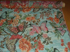 Curtain Upholstery Tapestry Fabric “Butterflies In The Sky” Cushion Chair Pads